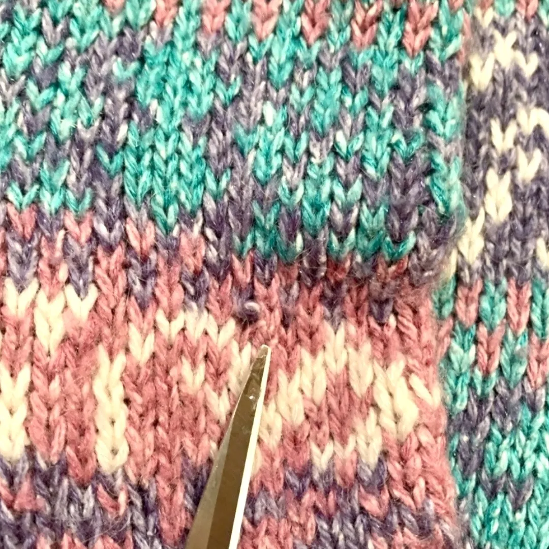 Vintage Carole Little St Tropez Wear Pastel Knit Sweater 90s Abstract Art Medium Pink - Image 8