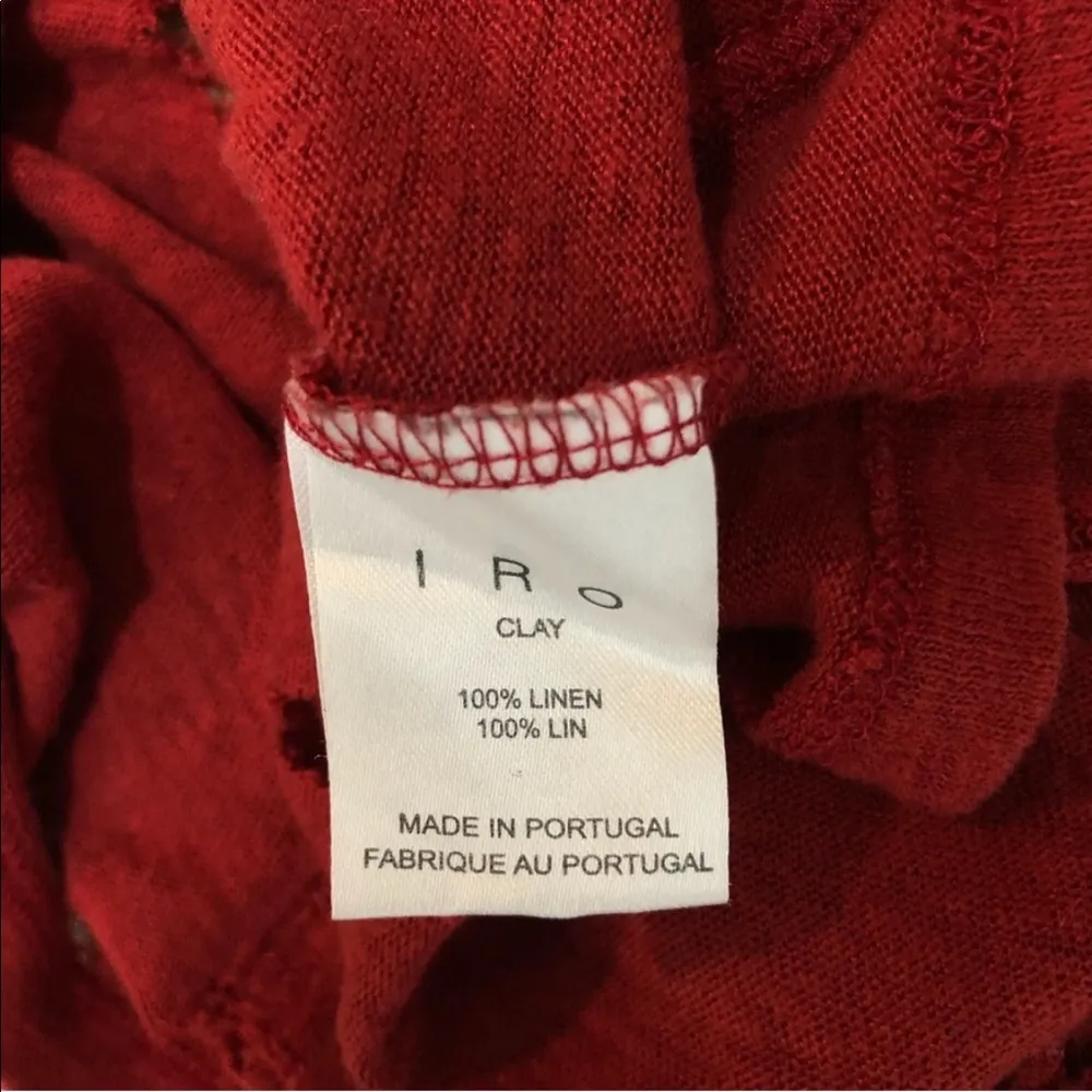 | Clay Distressed Maroon Linen Tee XS - Image 5