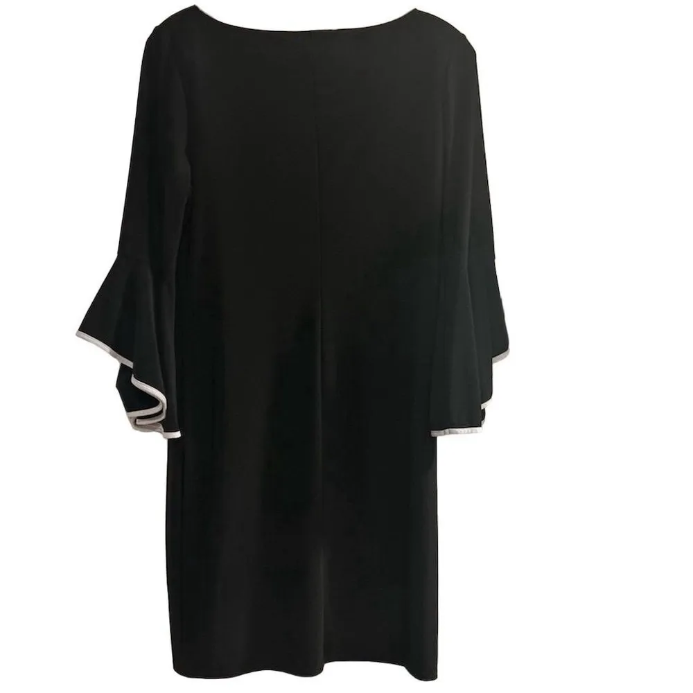 Annalee + Hope Women's Black Bell Sleeve Knee Length Dress Size Medium - Image 4