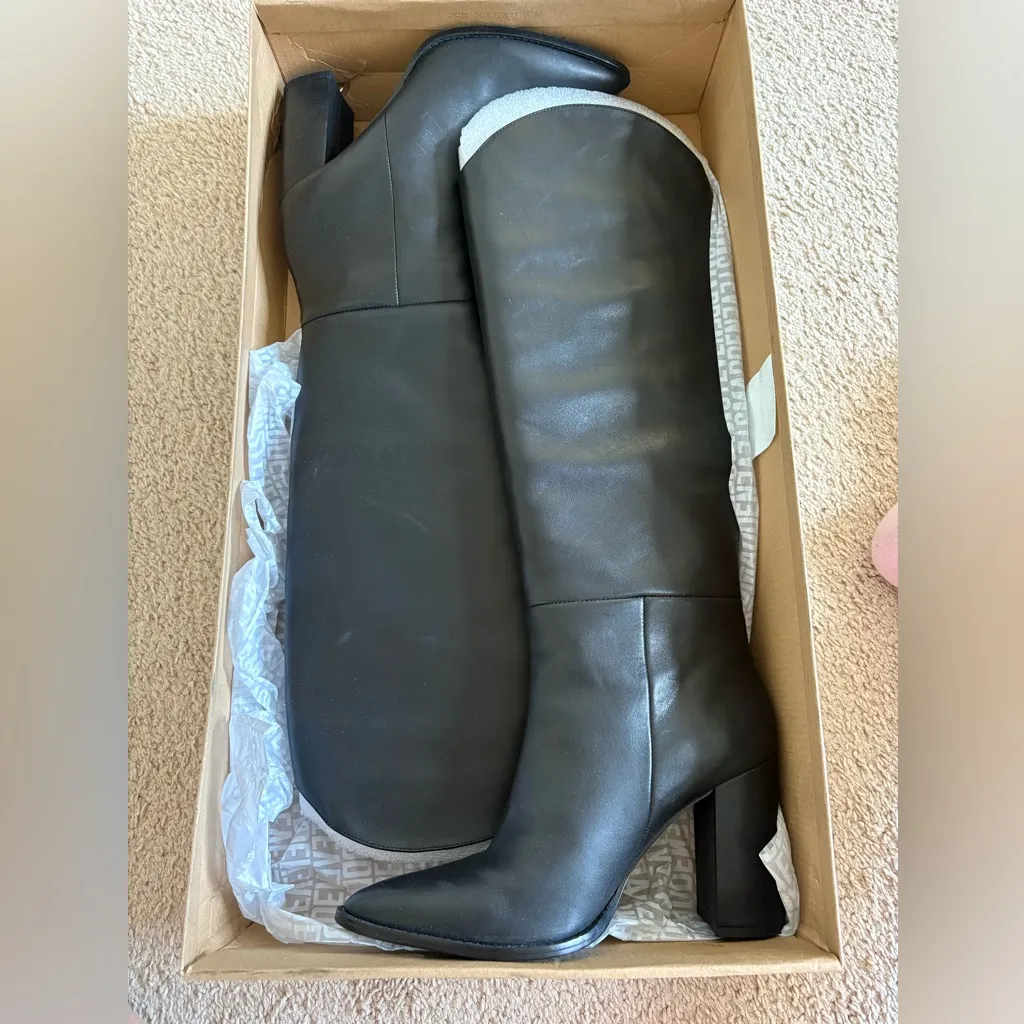 Steve Madden Bixby Black Leather Heeled Boots - Image 4