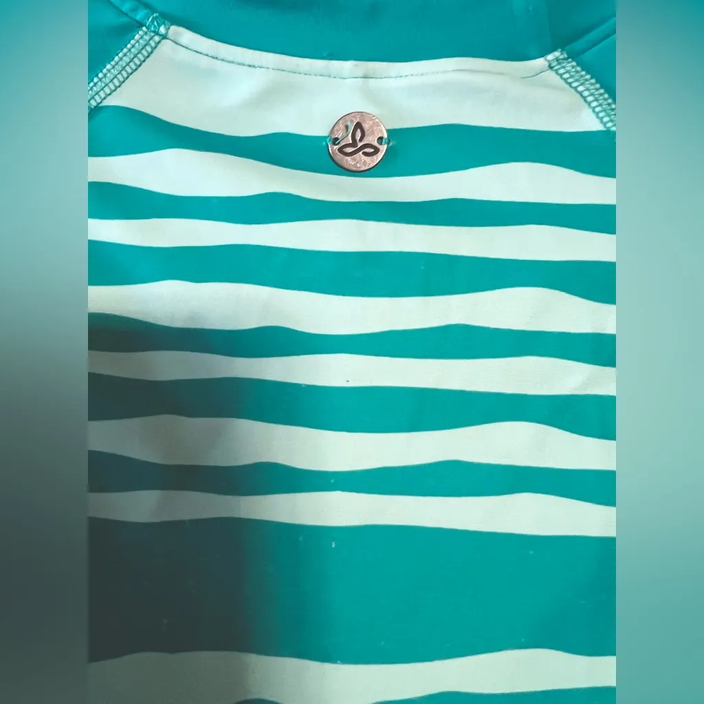 PRANA Rashguard Charline Sun Shirt Sz M GREEN UV Long Sleeve Swim Surf Paddle - Image 5