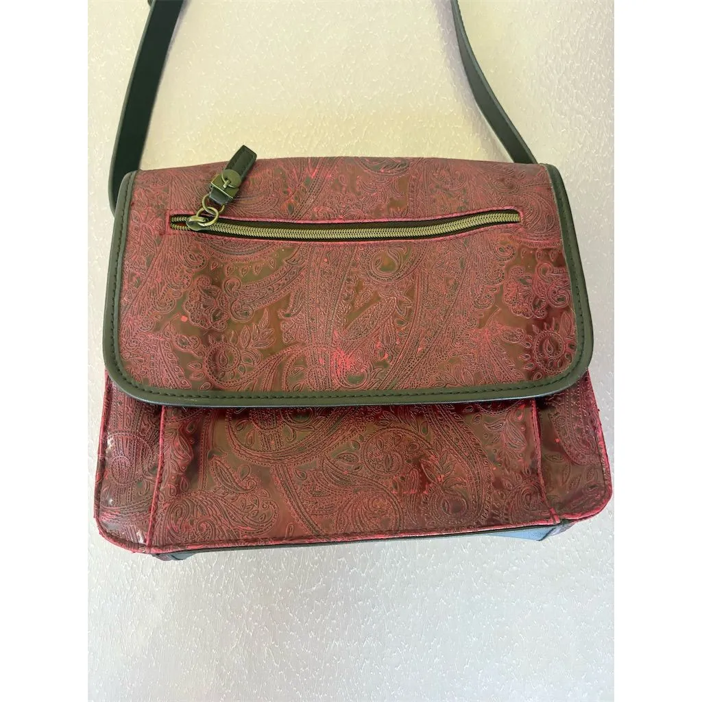 Relic Women's Burgundy Red Embossed Paisley Shoulder‎ Bag - Image 2