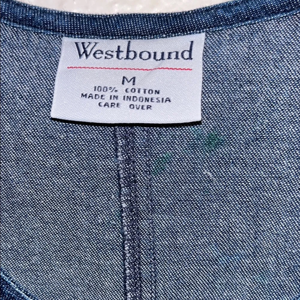 Vintage Denim Christmas Hand Painted Dress Jean Dress Size M - Image 5