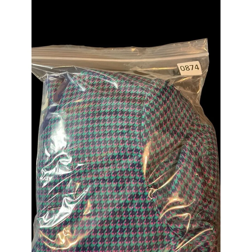 Leslie Fay Green Purple Pink Houndstooth 80s Button Up Blazer Dress 8 - Image 13