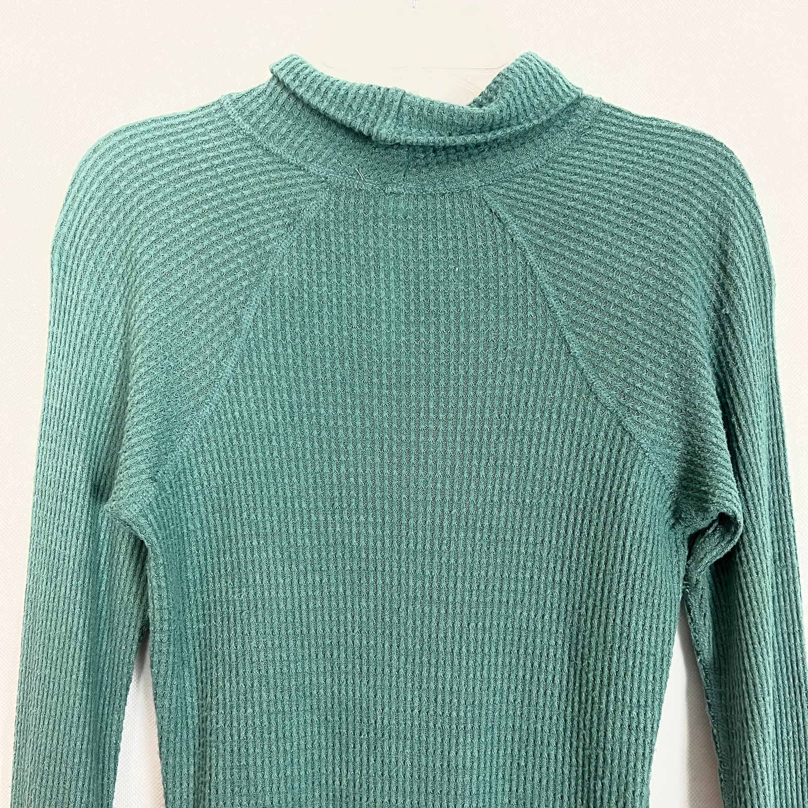 Intimately Free Womens Bodysuit Small Waffle Knit Stretch Turtleneck Minimalist - Image 5