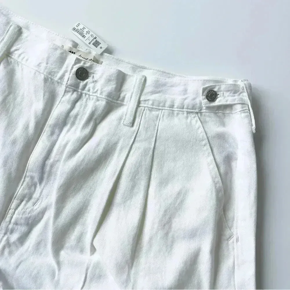 Madewell Plus The Harlow Pleated High-Rise Denim Shorts 100% Cotton Size 33 NWT - Image 2