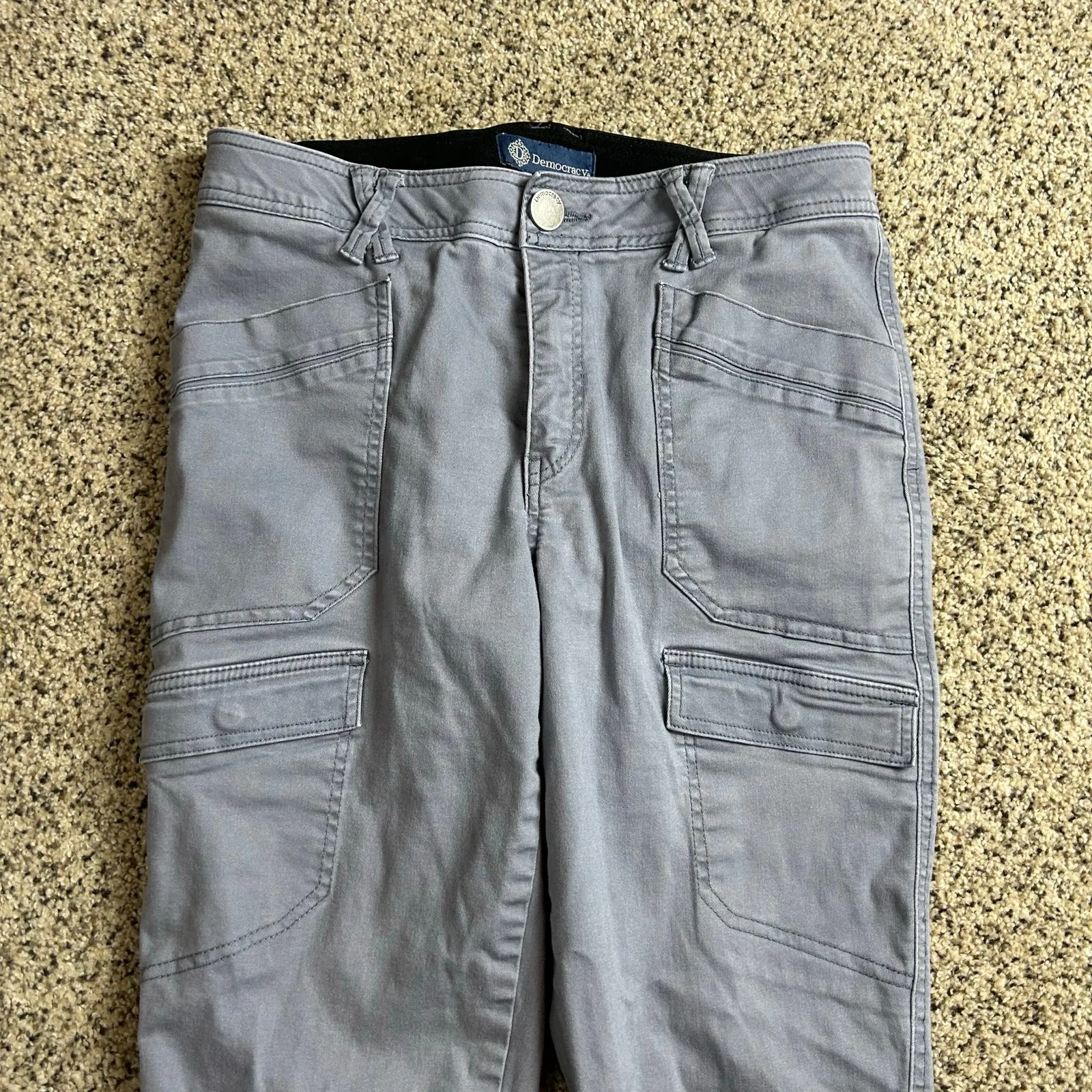 Democracy  Absolution Cargo Utility Pants Size 8 Roll Cuff Blue Shadow Stretch - Image 5