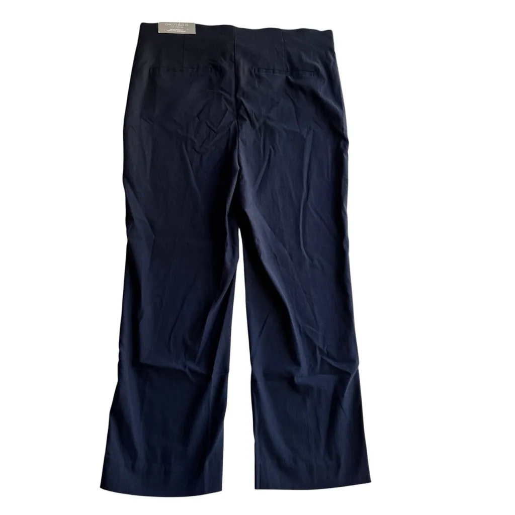 Chicos So Slimming Brigitte Straight Leg Ankle Cropped Pant Navy Blue Size 10 - Image 7
