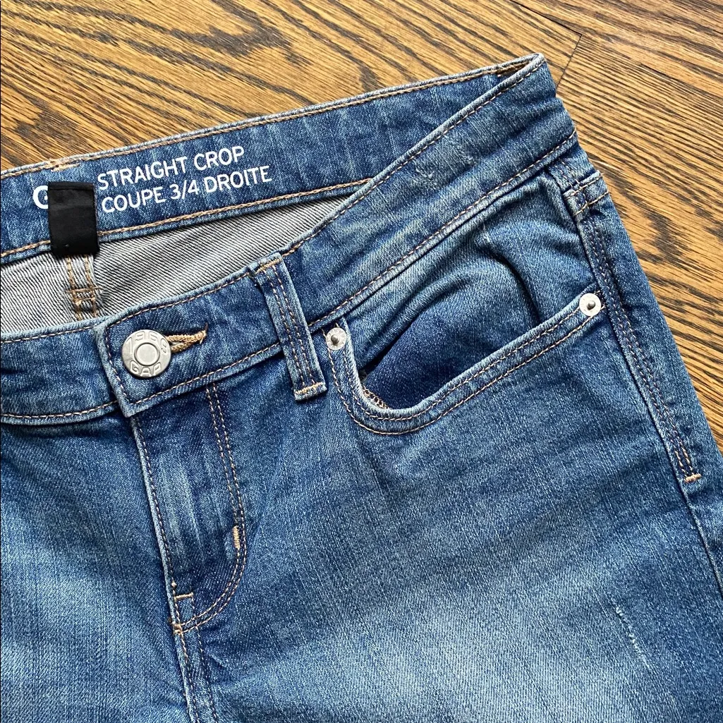 GAP Blue Cropped Distressed Jeans - Image 2