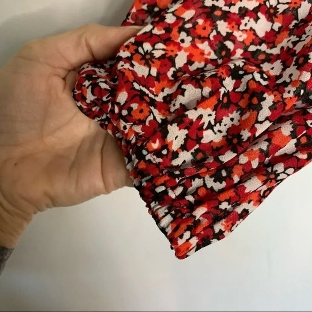 Michael kors sunari printed off shoulder ruffle long sleeve dress xs - Image 3