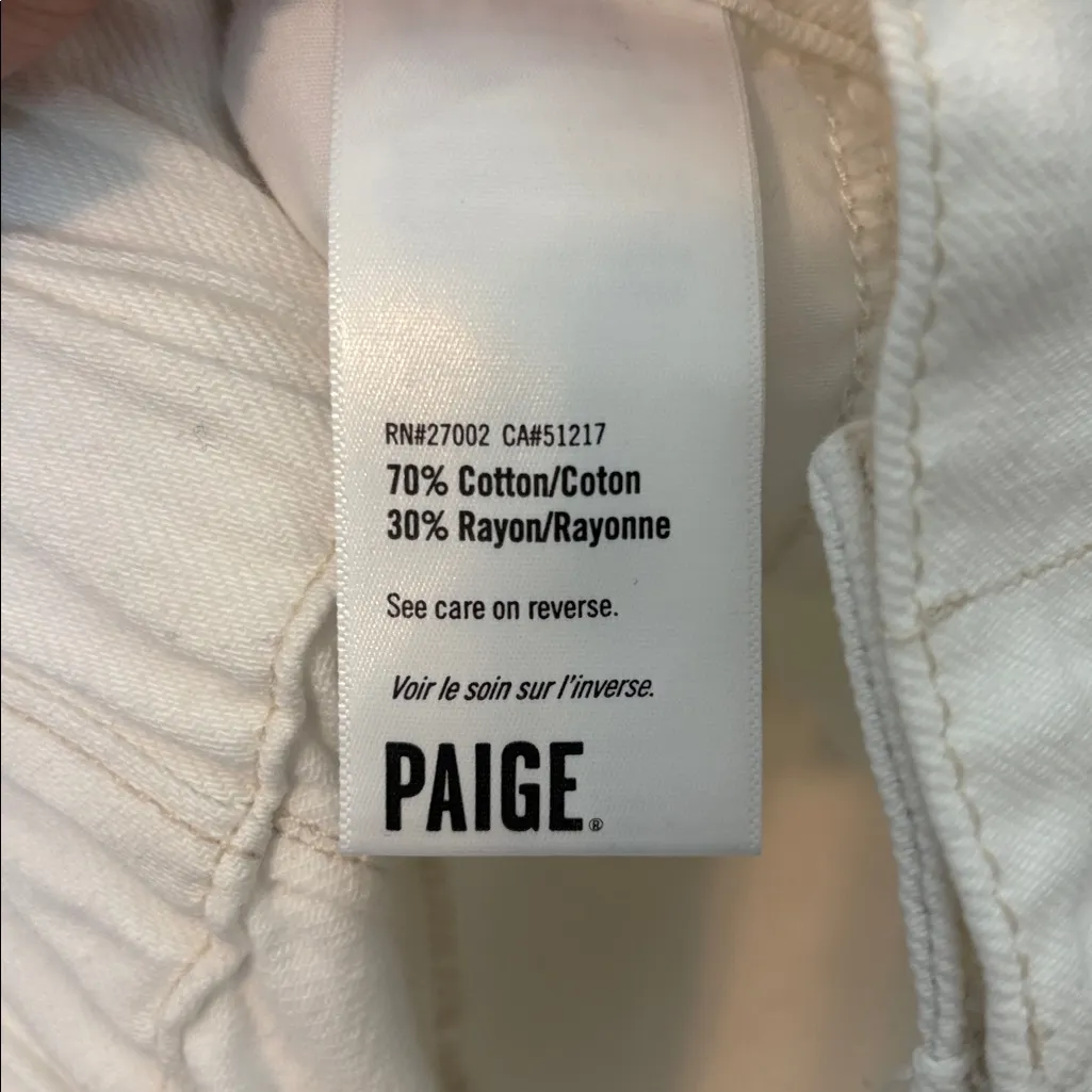 Paige Pleated paper waist tapered leg denim pants - Image 8