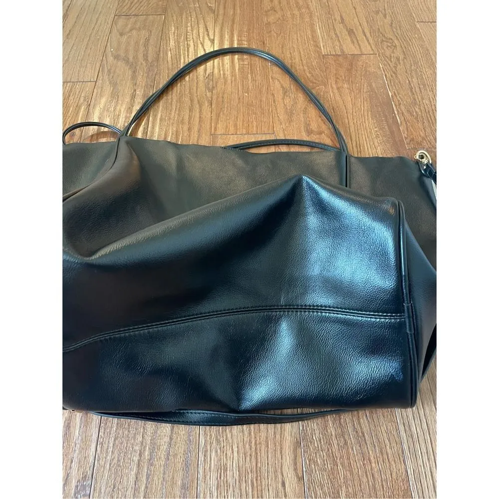 Black oversized tote bag with shoulder strap 15x14 - Image 6