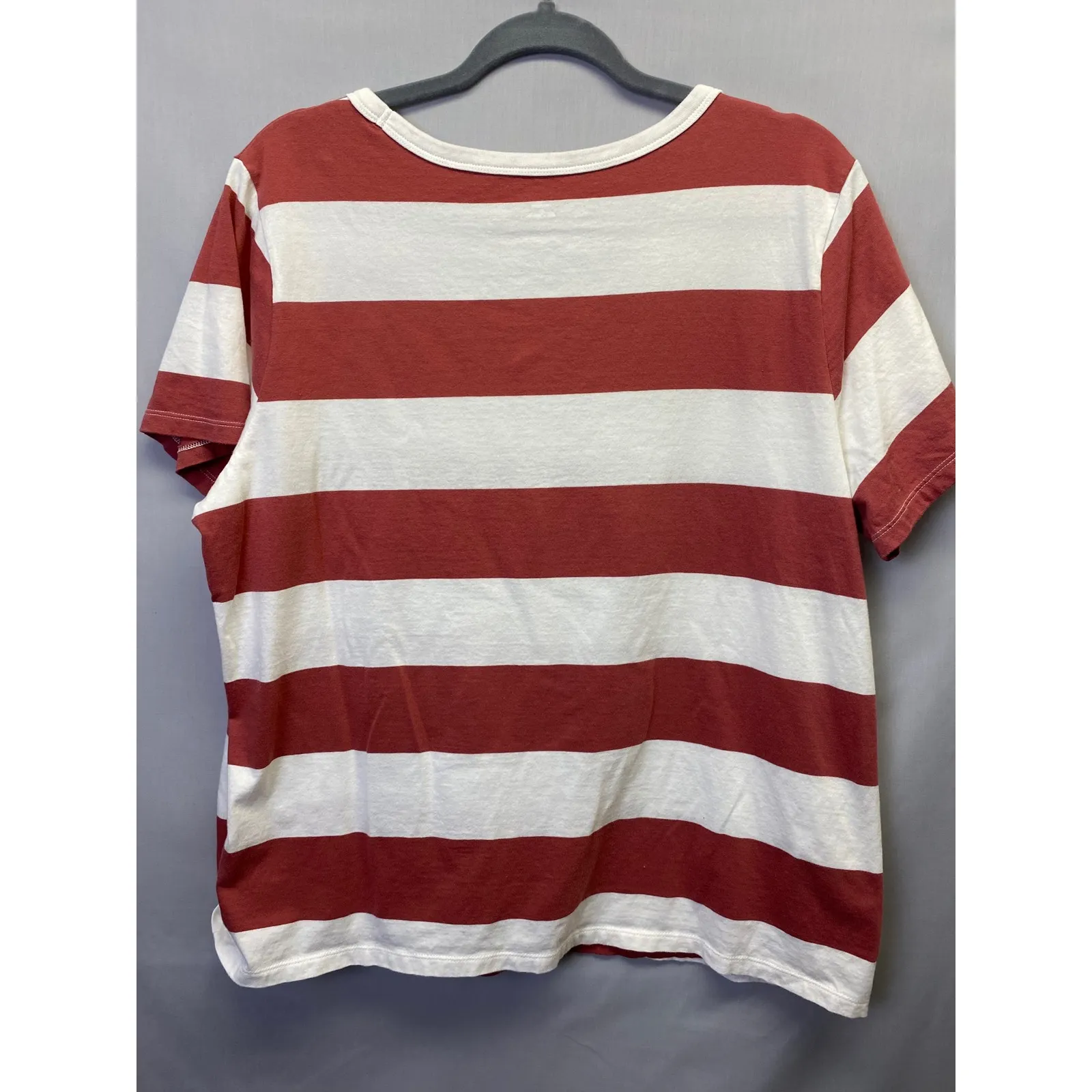 OLD NAVY Women's Striped V Neck T Shirt Tee Everyday Casual Size XL - Image 4