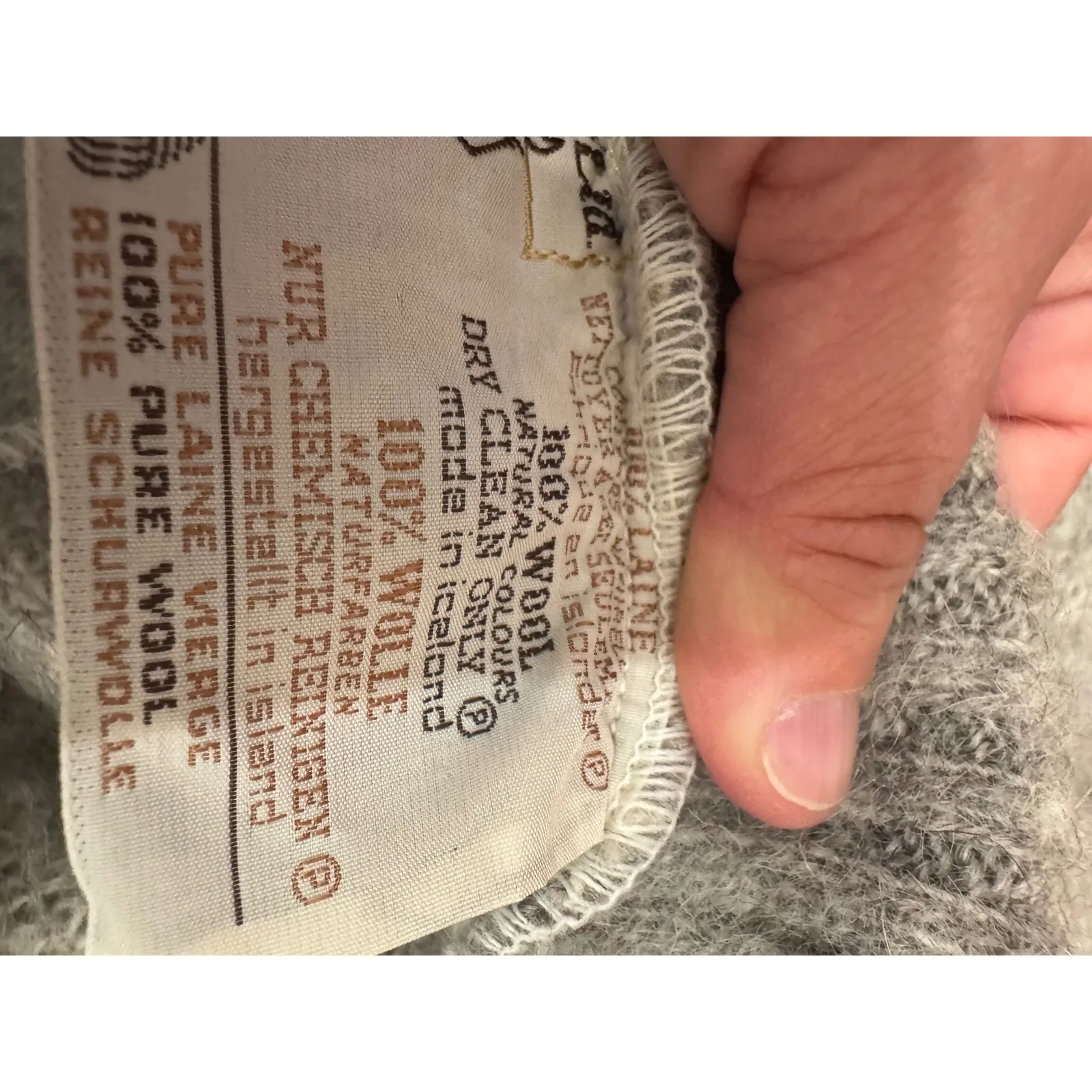 Hilda Ltd 100% Wool Poncho Made In Iceland Up To 4XL Natural Colors Gray Size undefined - Image 7