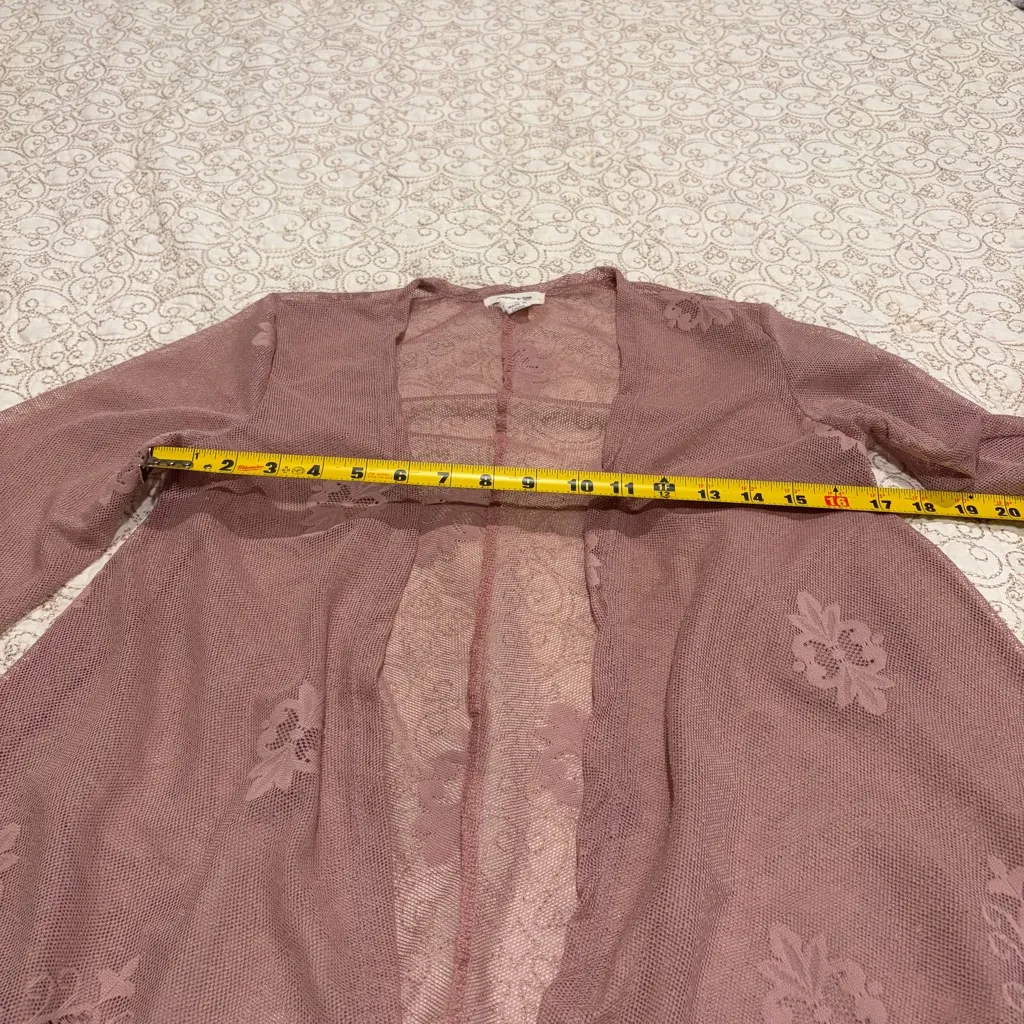 Paper Tee Women’s Lace Cardigan in Soft Pink Size Small - Image 5
