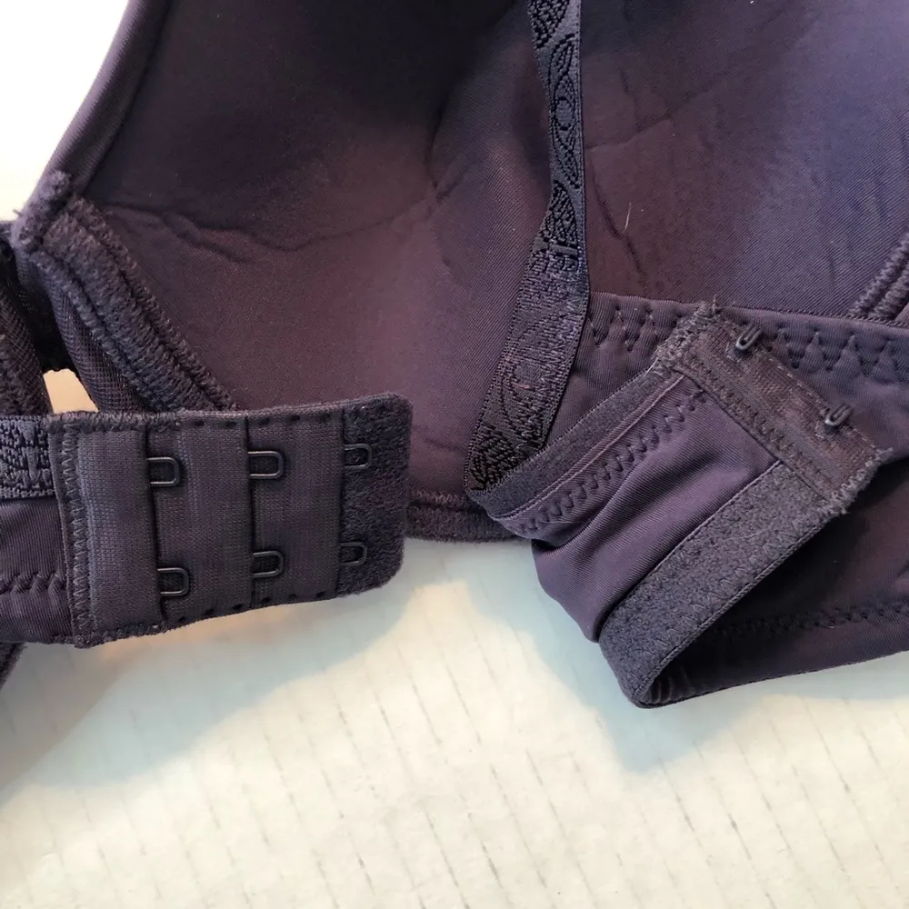 Natori Bra Lace Body Underwire Bra in Purple Sz 34C GUC Lace Floral Straps - Image 7