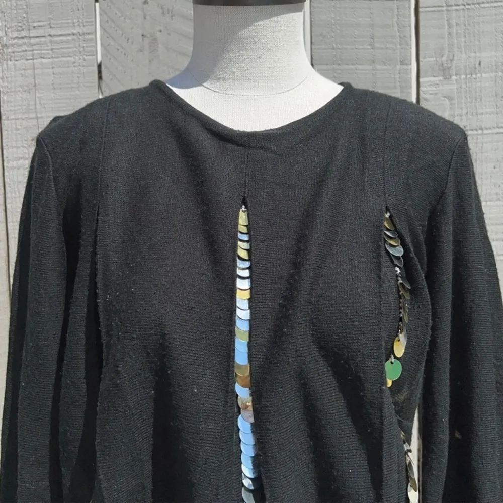 Vintage 60s  Crewneck Sweater Paillette Sequins Preppy Flashy - Image 8