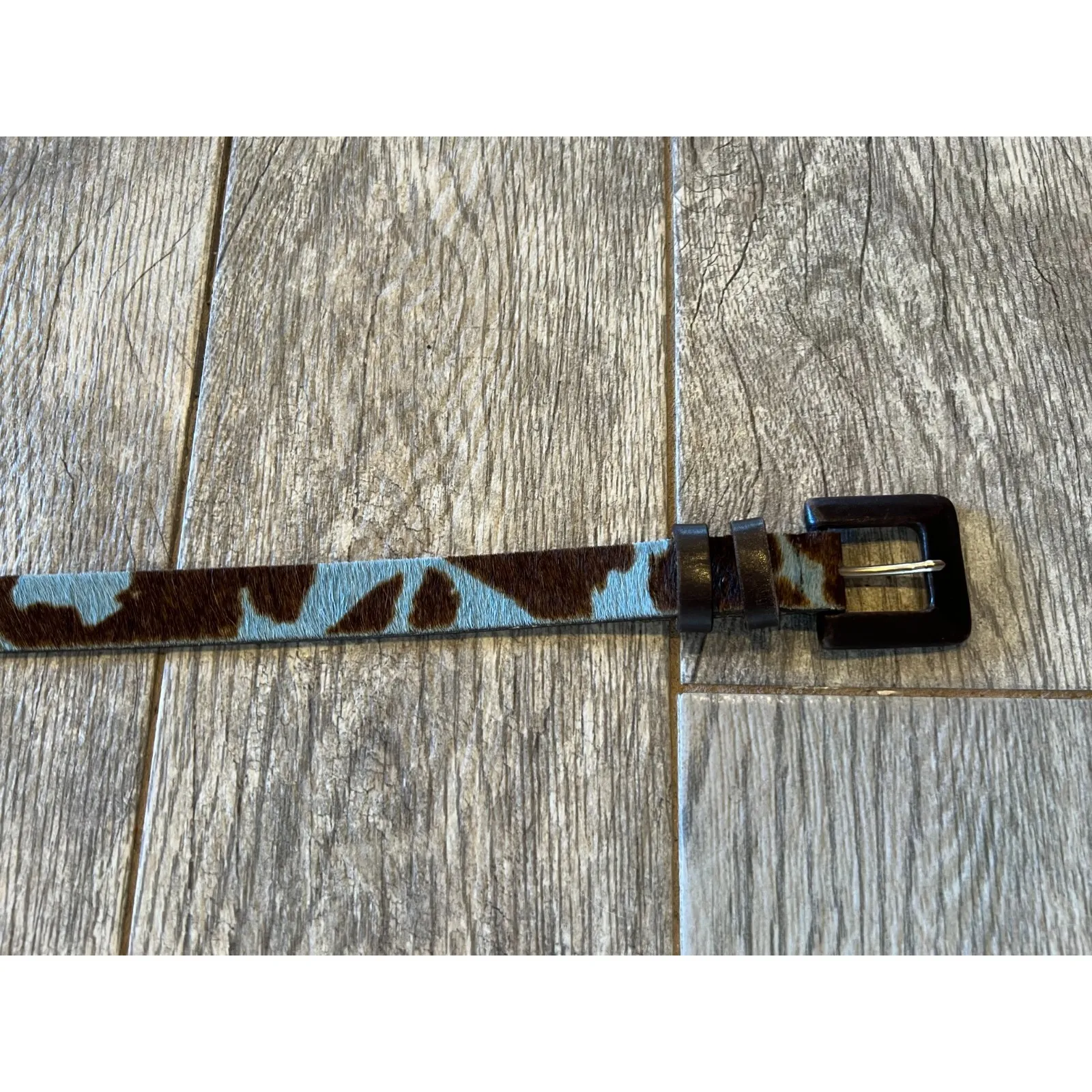 Classiques Entier Patent Leather Belt Womens Medium USA PR4229 Cow‎ Print Rodeo - Image 7