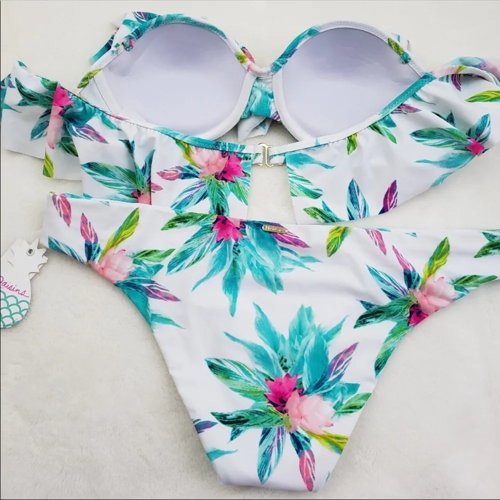 New Large Raisins Womens Ruffled Off-The-Shoulder Swim - Image 3