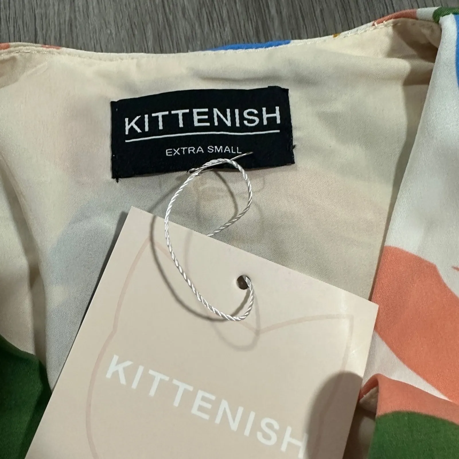 Kittenish Stand Out Multicolor Geometric Print Long Sleeve Mini Dress‎ Size XS - Image 6