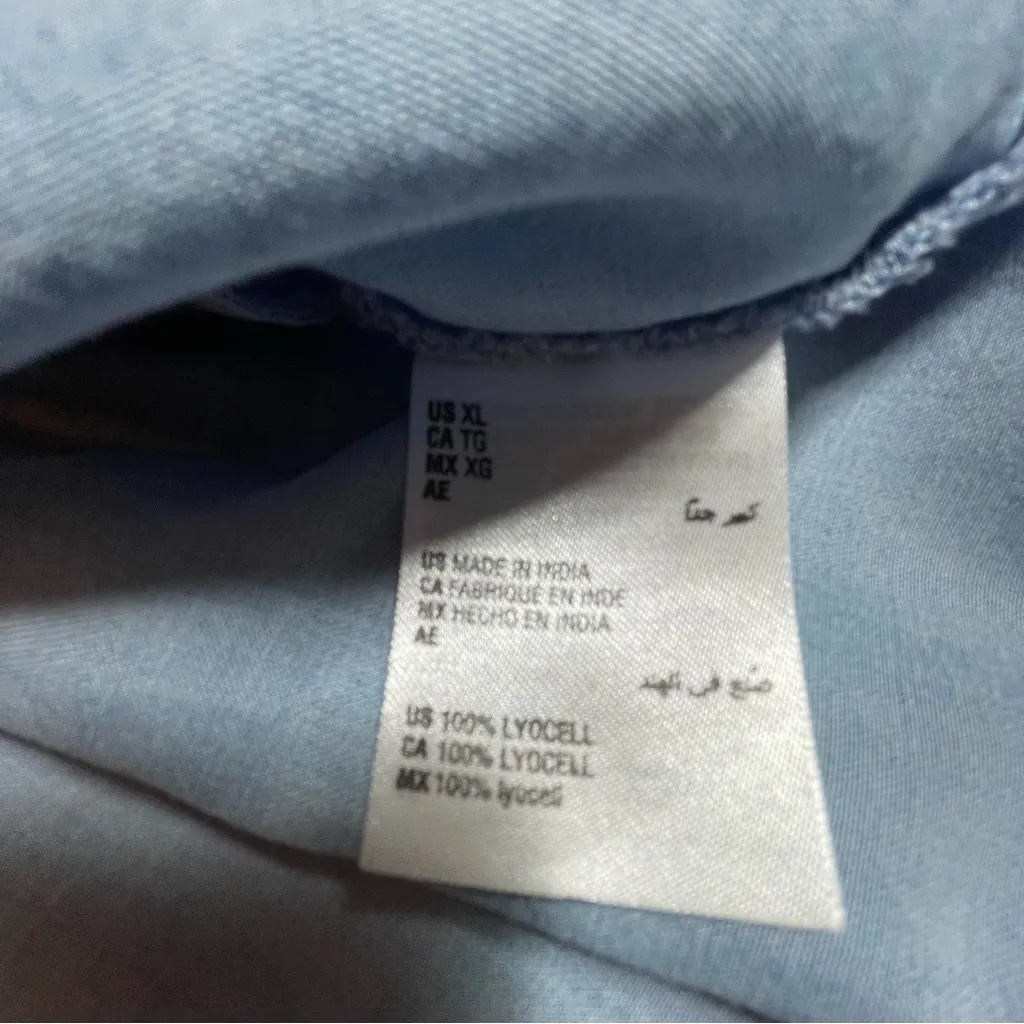 Style & Co Denim Look Chambray Tiered Dress Woman Size XL Light Blue Boho Casual - Image 5