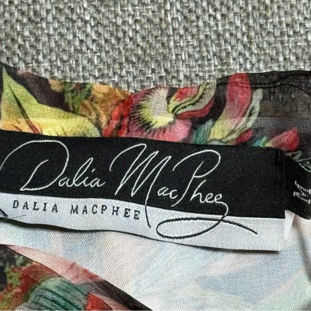 Dalia Macphee Pink and Red Puff Sleeve Mini Dress with Mandarin Collar M Size M - Image 6