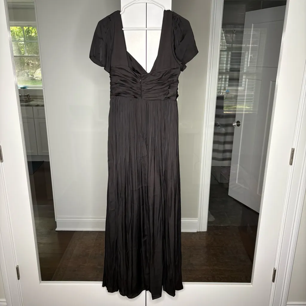 NWT J. Crew Tie-neck Flutter Sleeve Dress Luster Crepe Black - Image 3