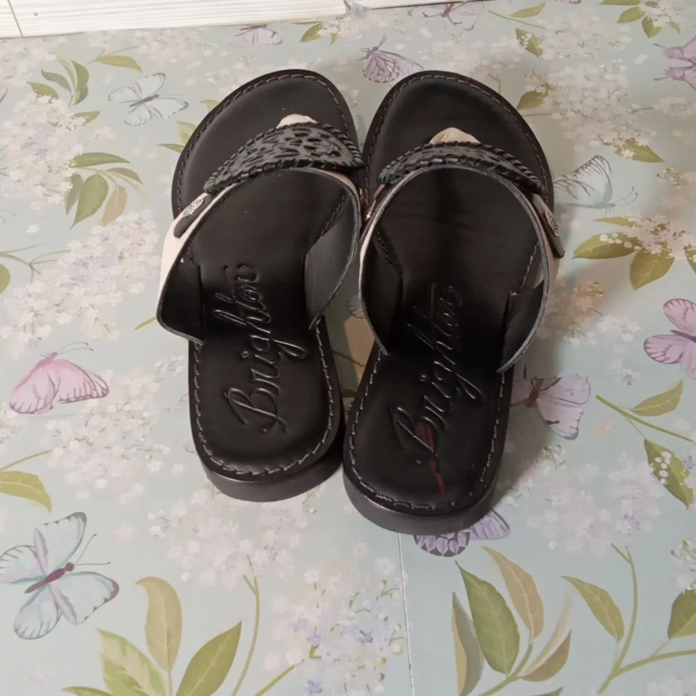 Brighton Alexa Thong Womens Sandals Black N White Size 6M - Image 3