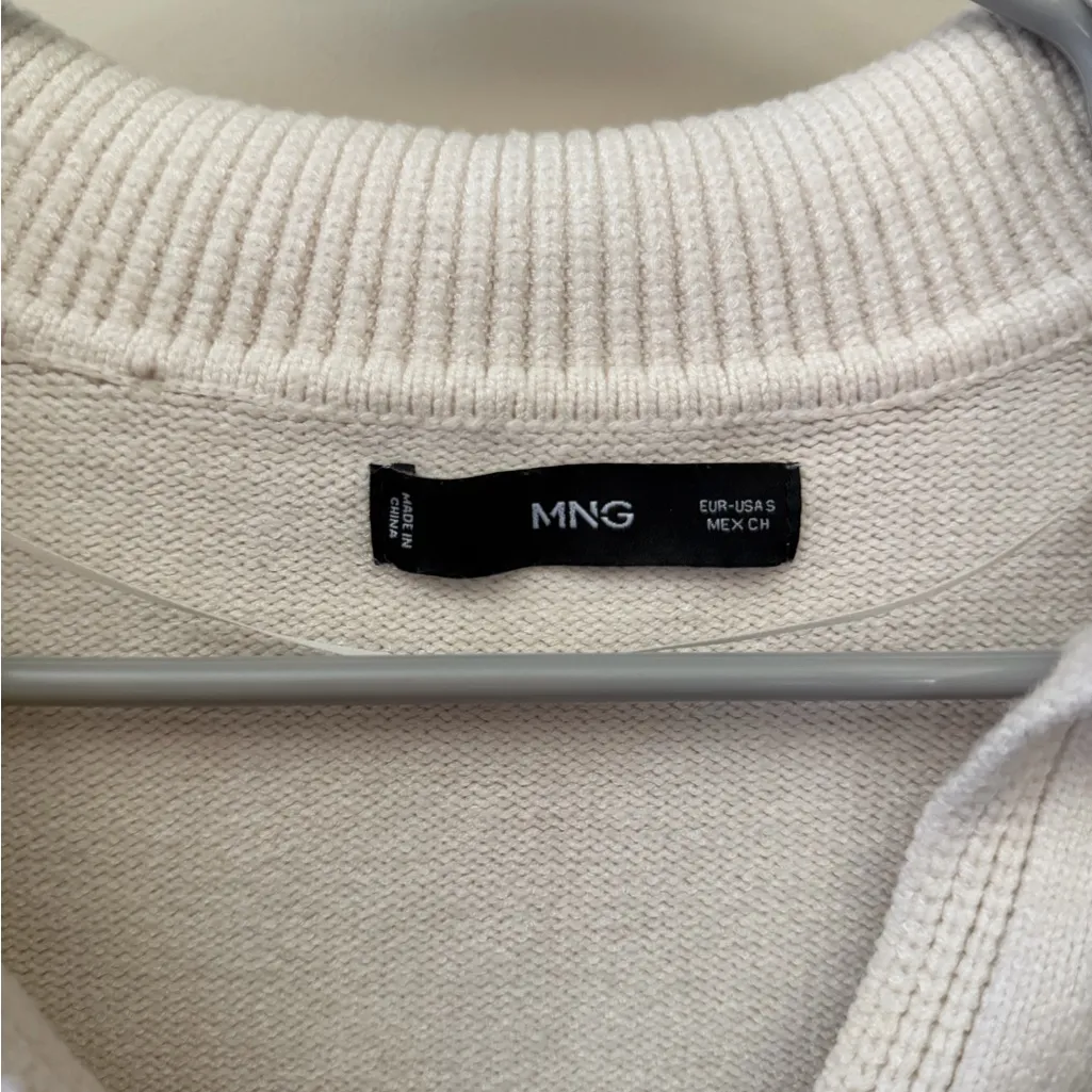 Mango Women's Striped Polo Neck Sweater In Ecru - Image 7