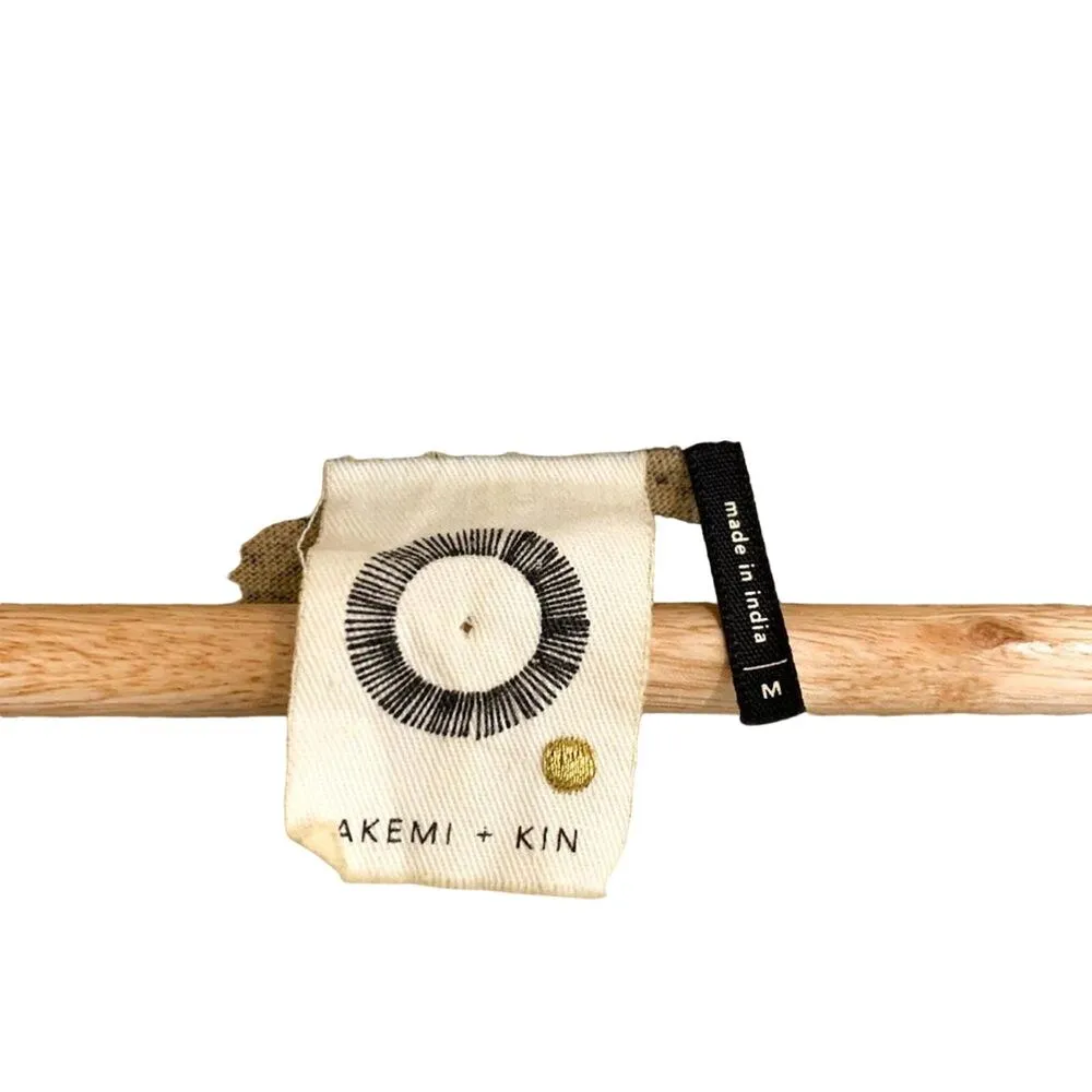 Akemi + Kim Anthropologie Suva Beaded Peplum Dip Dyed Tank Top Tan Black Medium - Image 3