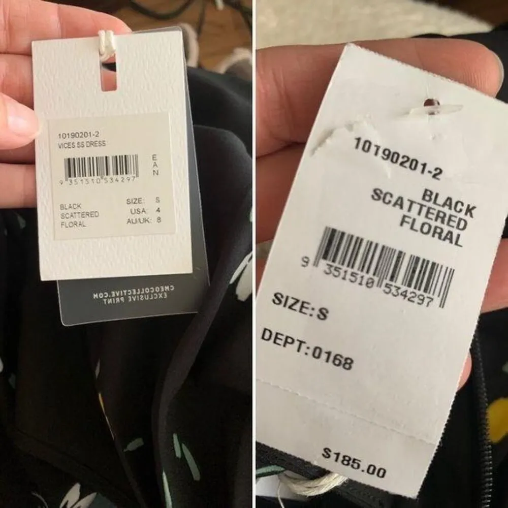 C/MEO Collective Vices Mini Dress Size Small Puff Shoulder Draped Ruffle New - Image 8