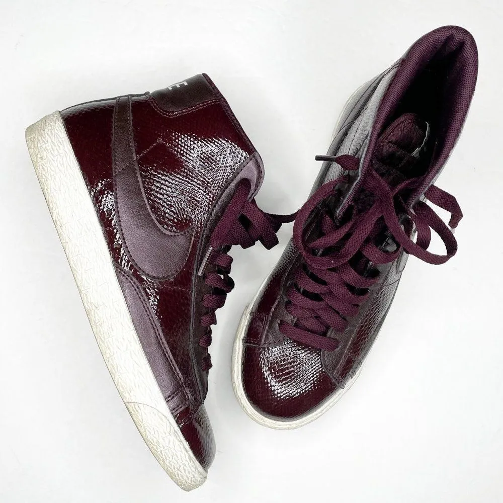 Nike Blazer Mid Premium Leather Sneaker Bordeaux Snakeskin 685225 600 Women's 7 - Image 3