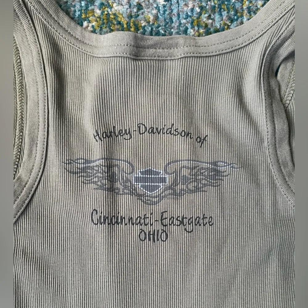 Harley-Davidson logo Ohio olive green tank top, size medium - Image 6