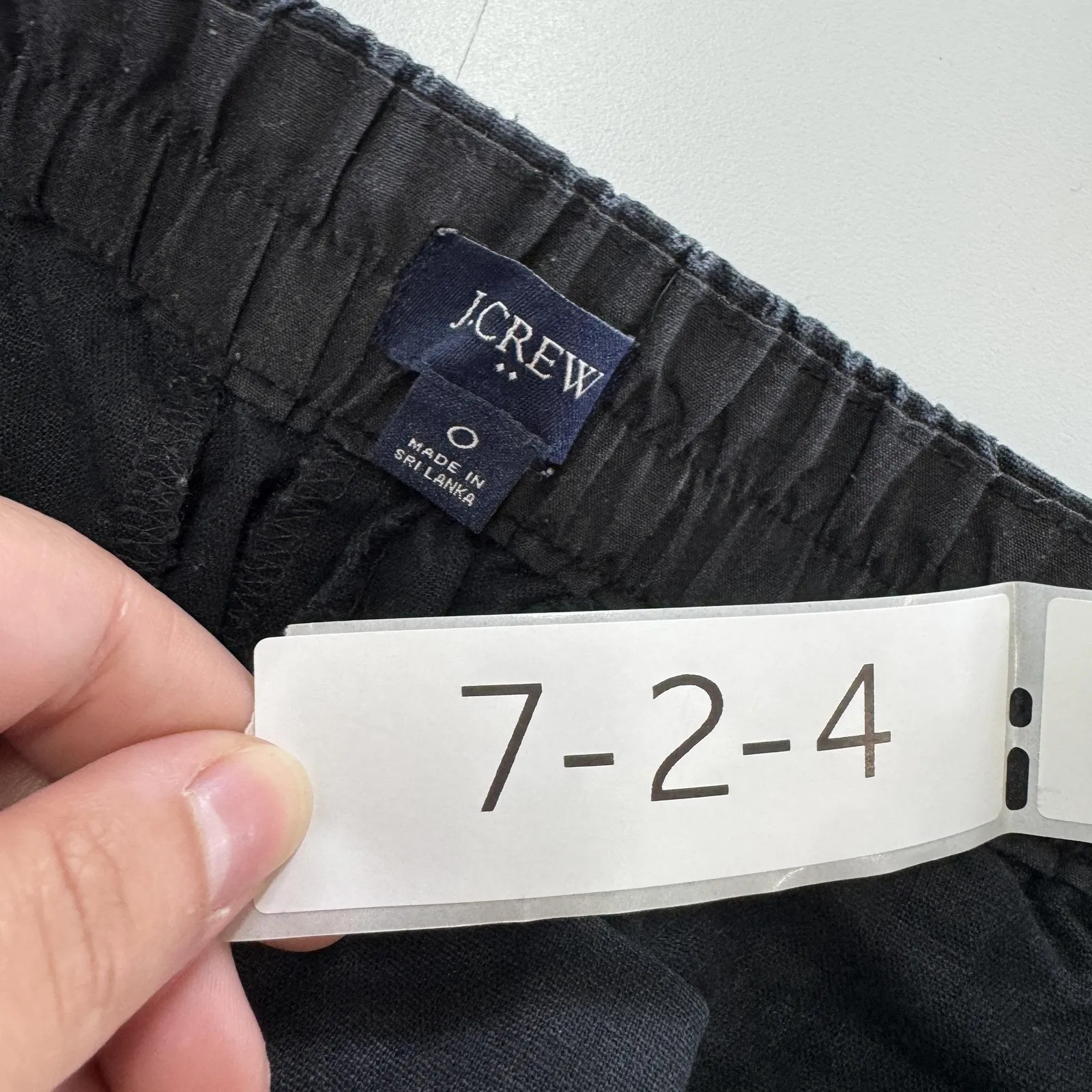 J.Crew Pants Womens 00 Black Linen Cotton Blend Pull On Straight Leg Style B0902 - Image 3