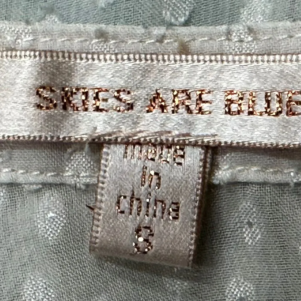 Anthropologie Skies Are Blue Sheer Peasant Polka Dot Top Crochet‎ Lace Size S - Image 10