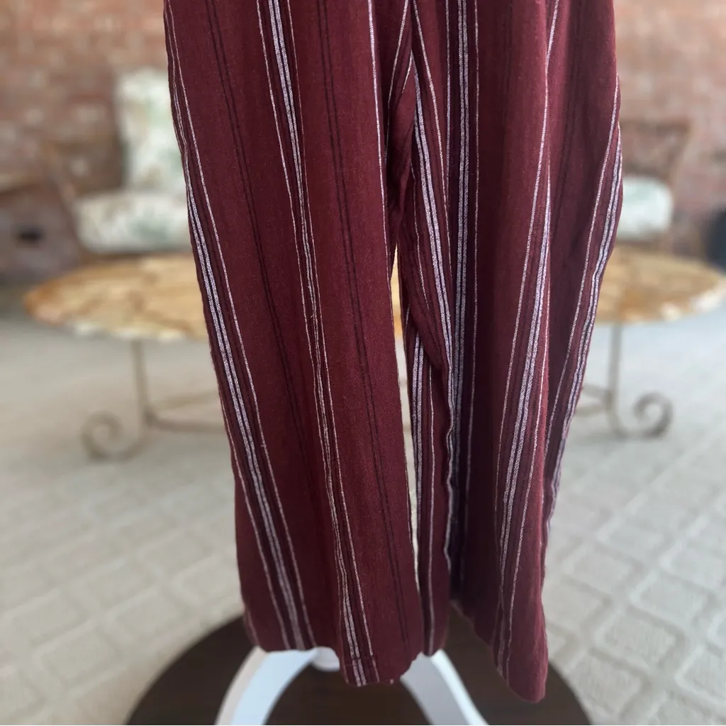 NWT Sanctuary Henna Jumpsuit Cropped Wide Leg Burgundy Striped XS Sleeveless - Image 8