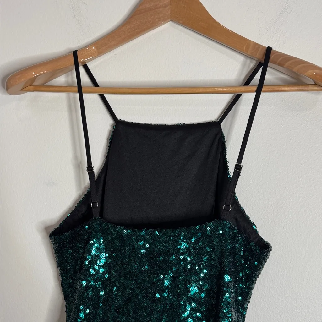 Lulu's Casmar Dark Green Sequin Mini Dress size XS - Image 7