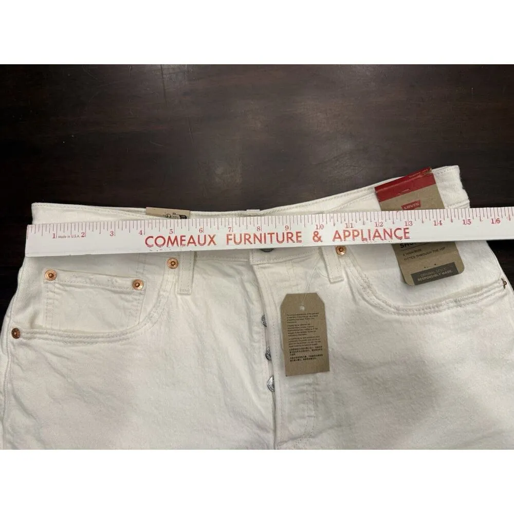 Levi’s 501® Original Fit High Rise Womens Shorts Sz 31 White Raw Frayed Hem NWT - Image 10