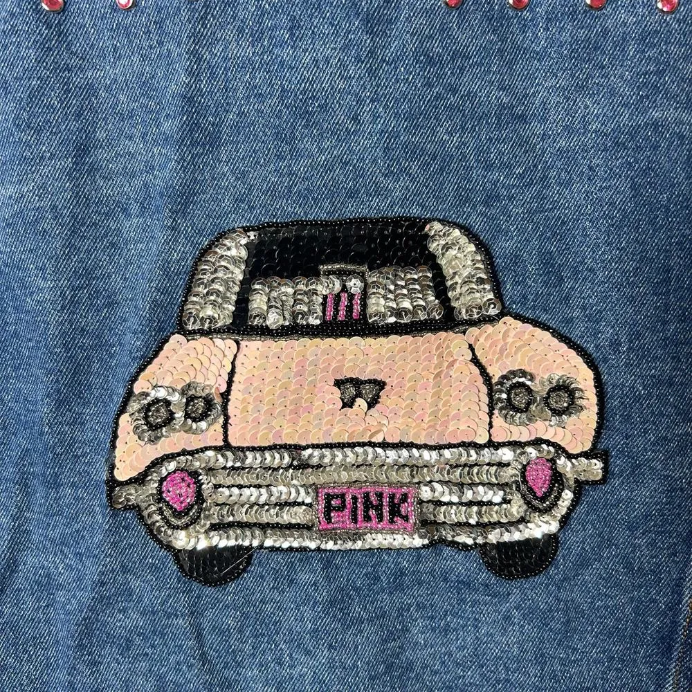 Vintage Boom Boom Denim Jacket Womens L Blue Embellished Made in USA Jean Jacket Size L - Image 9