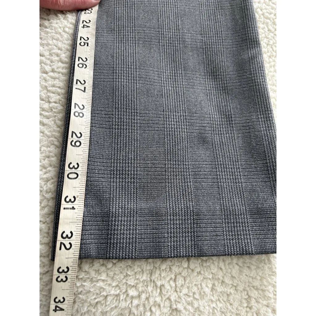 Express Editor Mid-rise Gray Plaid Straight Leg Dress Pants-Sz 00R - Image 11