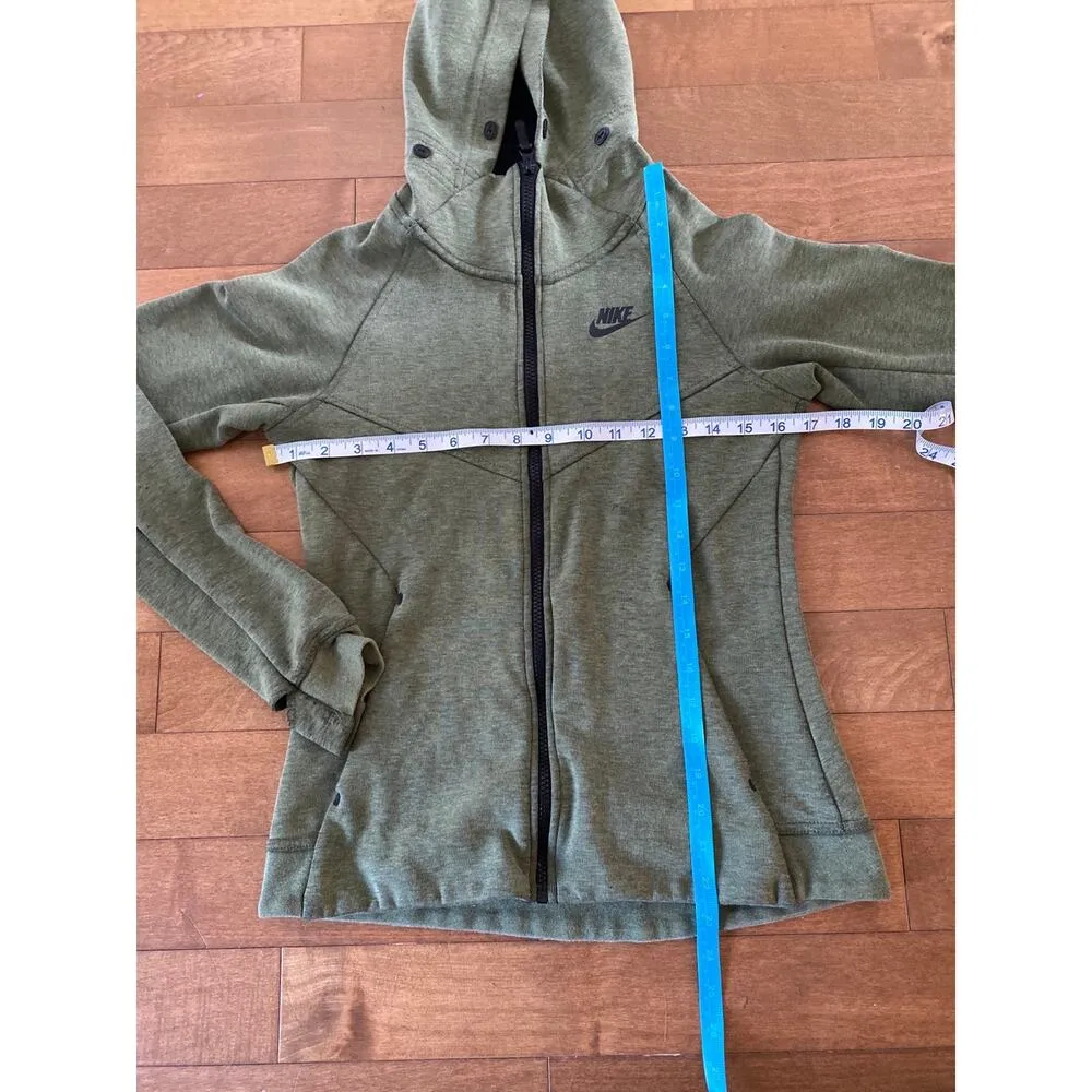 NIKE TECH FLEECE WINDRUNNER Jacket HOODIE GREEN size XS - Image 12