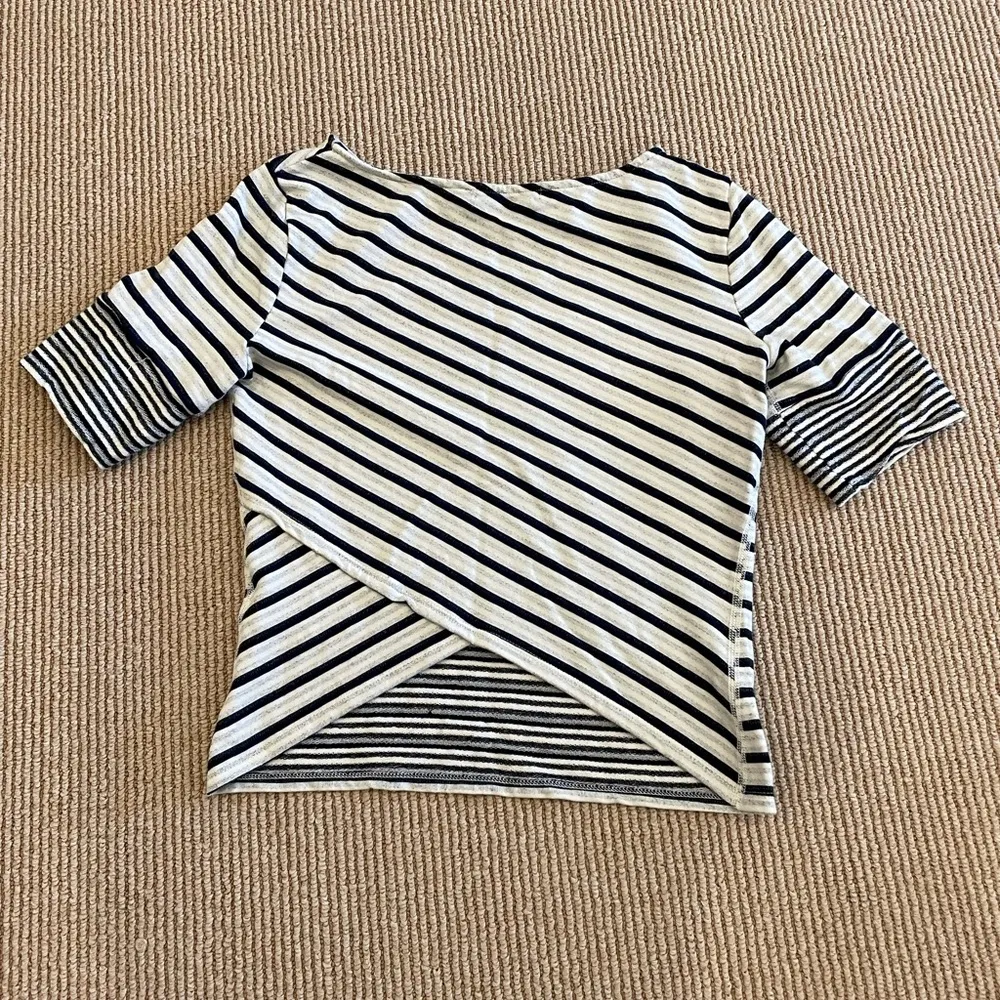 Anthropologie brand navy/cream striped shirt - Image 2