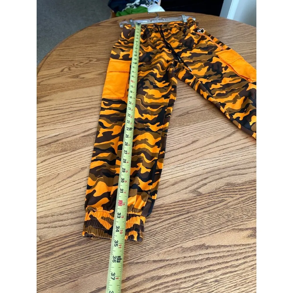 Hera Collections Orange & Brown Camo Cargo Jogger Pants With Pockets - Image 10