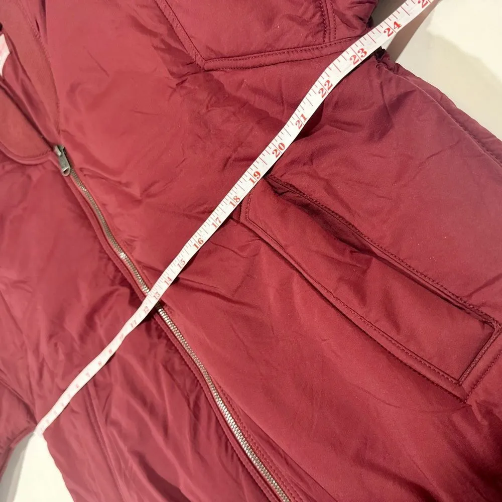 Free People Movement Oxblood Red Midnight Moon Solid Oversized Bomber Size XS - Image 14