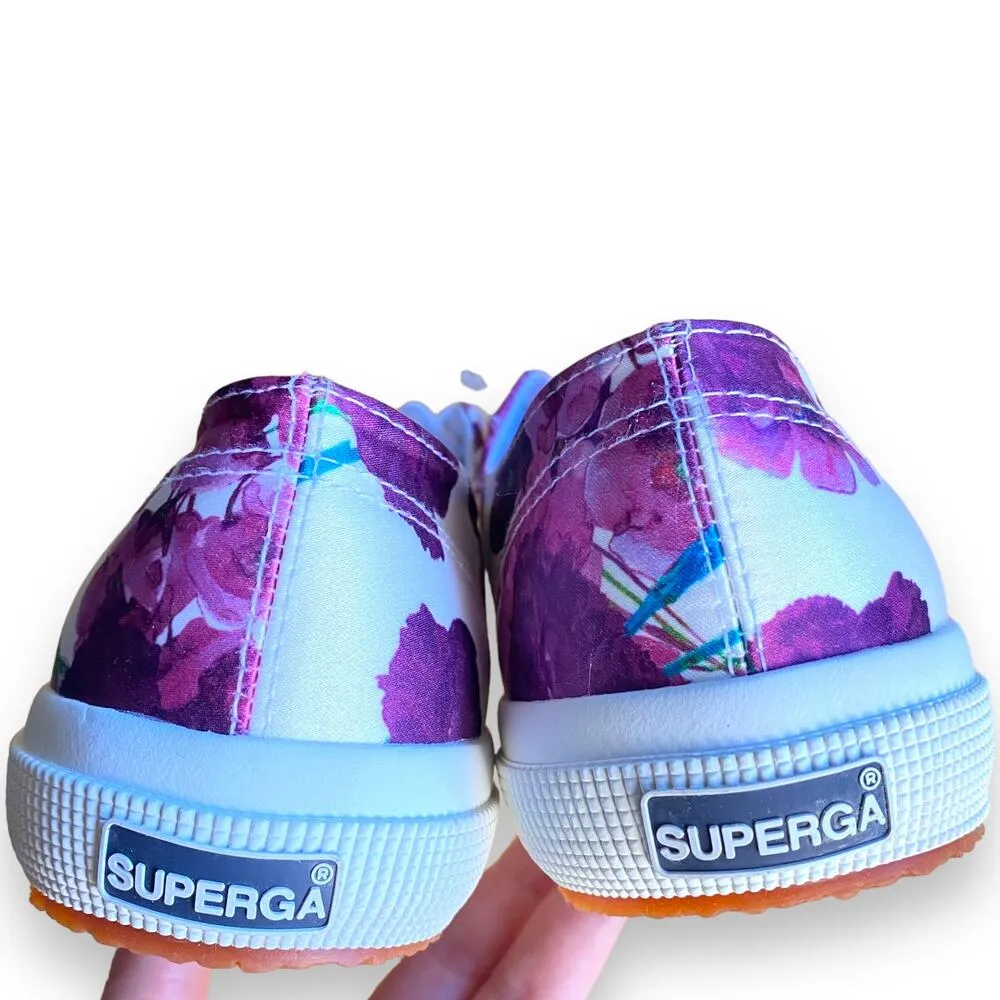 Superga Fantasia Collection Purple Floral Low Top Summer Sneakers Women's US 9 - Image 10