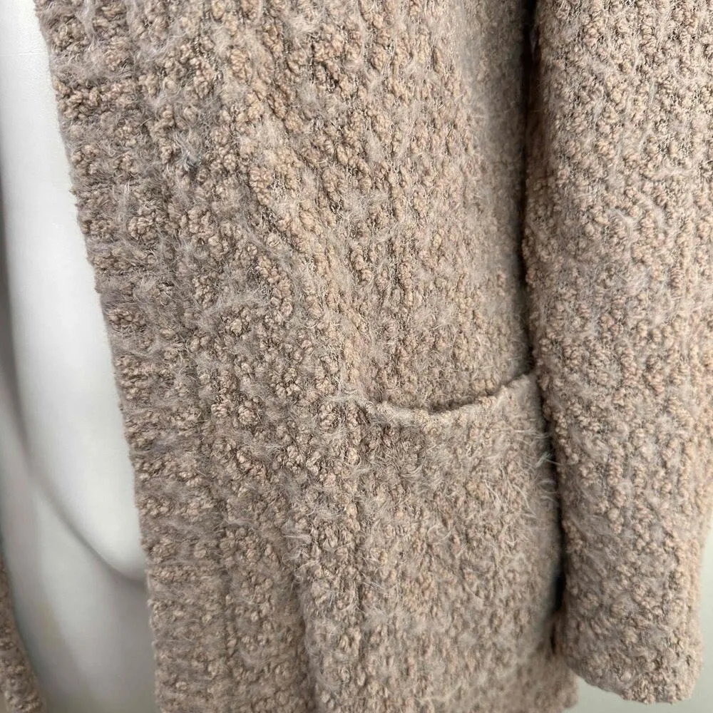 Torrid Women's Taupe Open Front Long Sleeve Shaggy Texture Cardigan Size 00 - Image 3