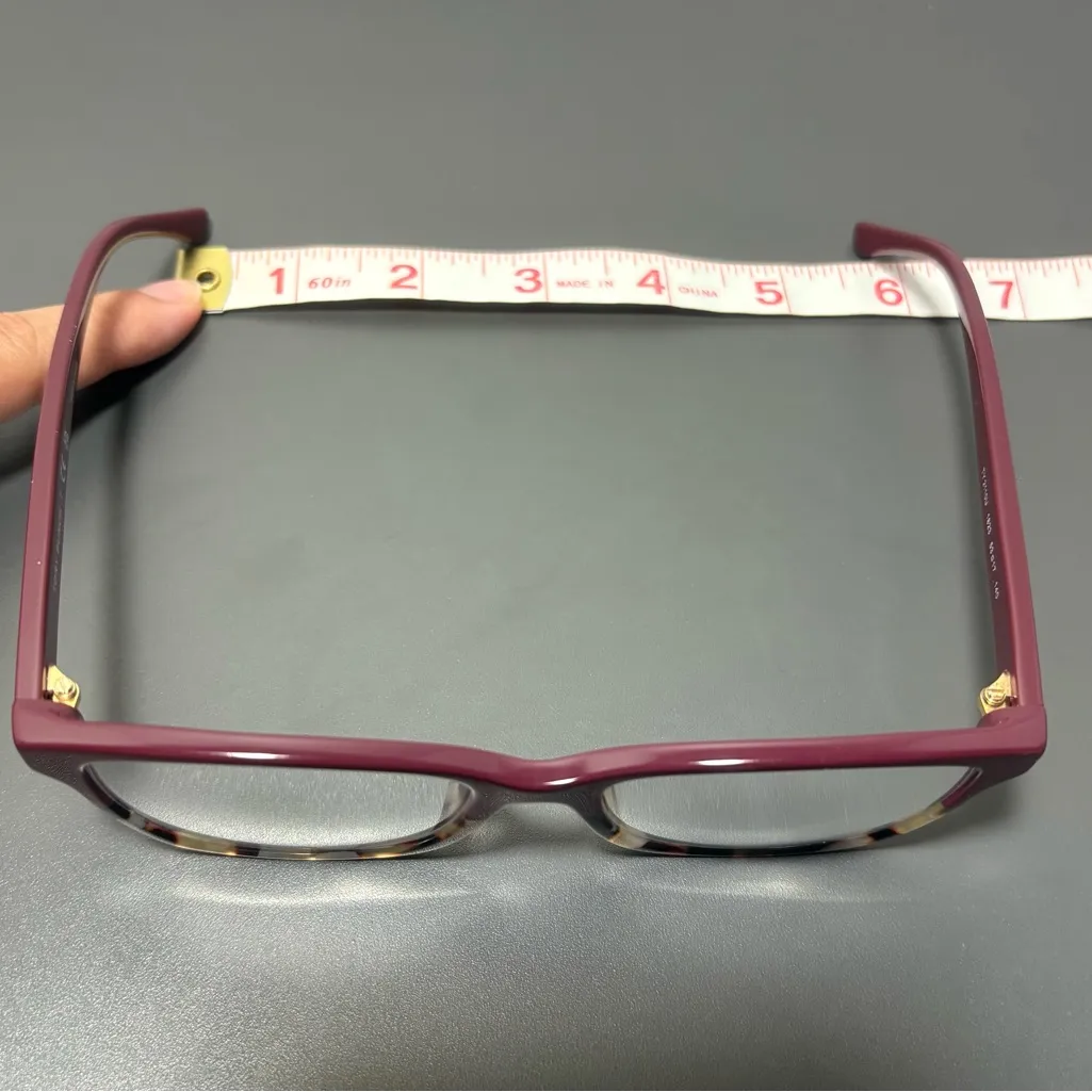 TORY BURCH Burgundy and Tortoise Eyeglasses with Orange Case - Image 6