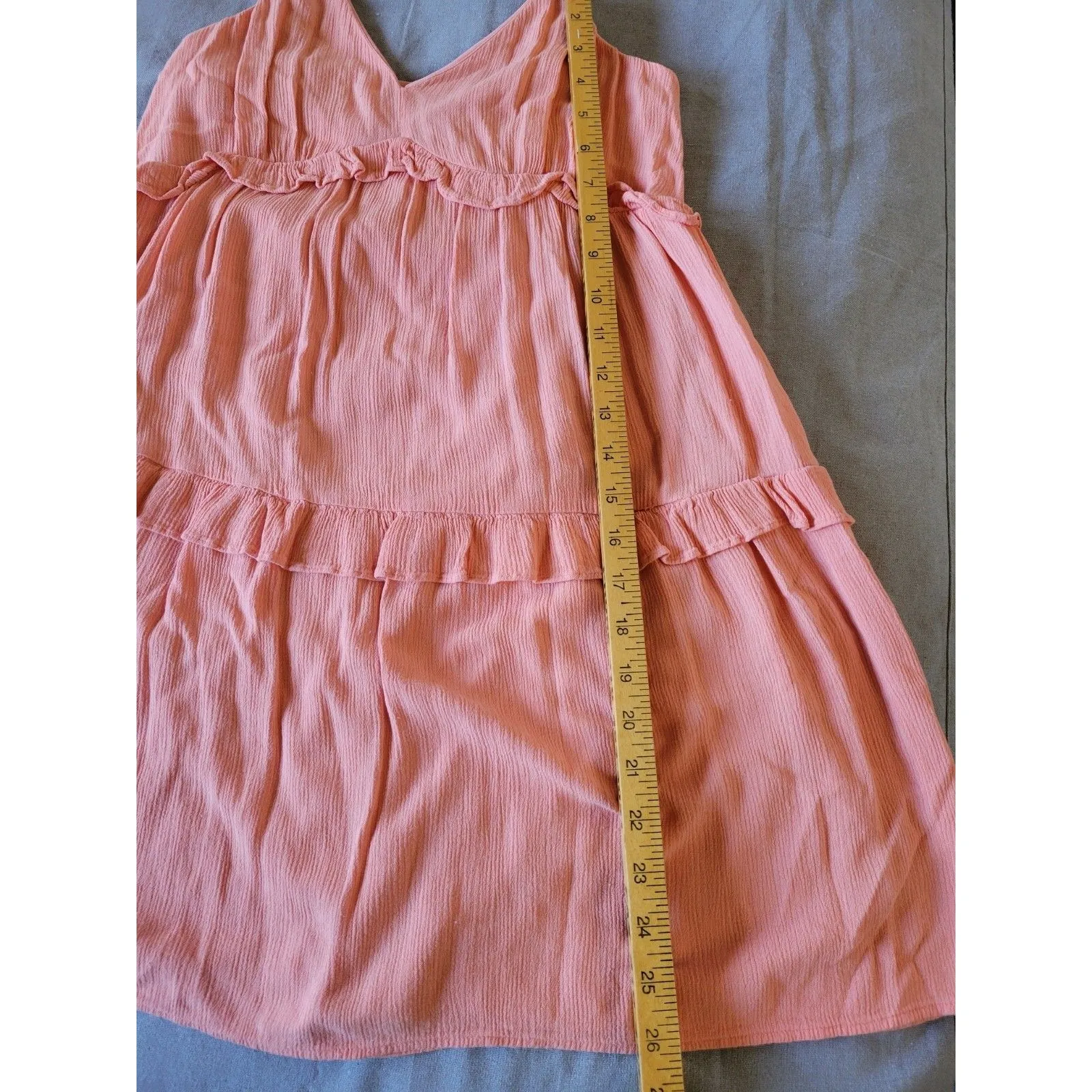 NEW Express Tiered Ruffle Sleeveless Sun Dress - Peach Paisley - Size XS - Image 5