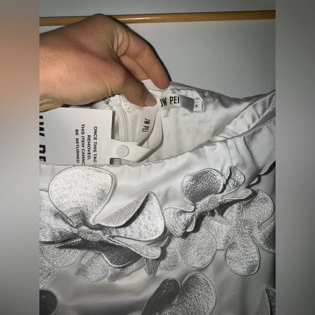 JW PEI Floral Embroidered Long Dress - White - Image 13