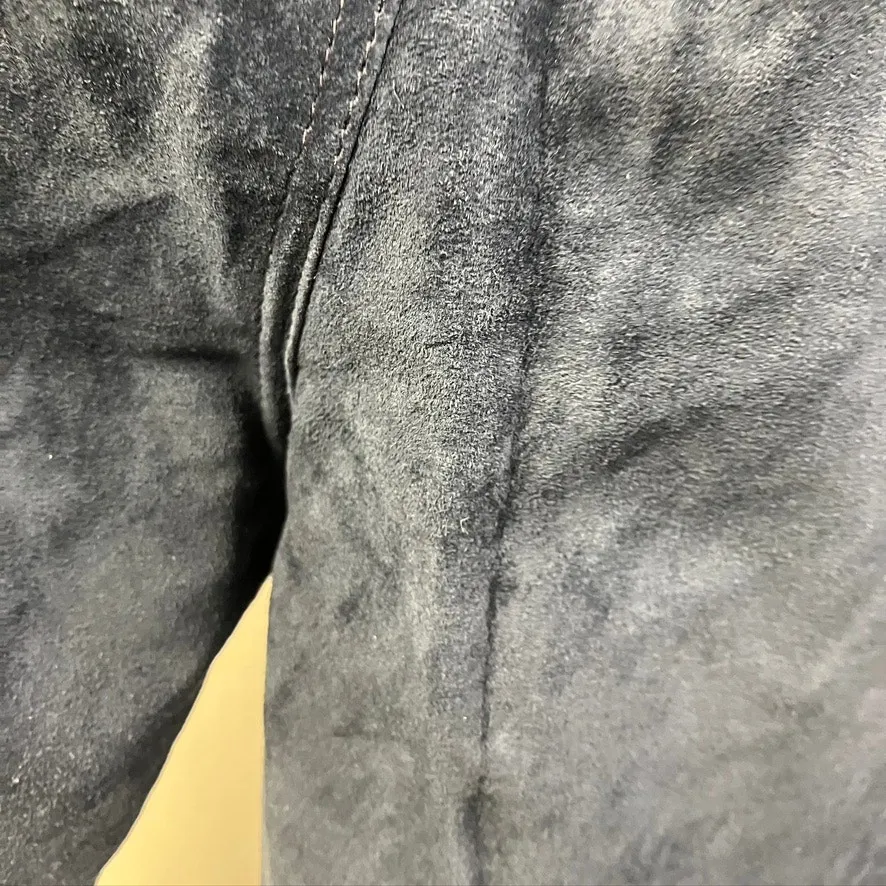 Vintage Bushwacker Genuine Suede Leather Womens 12 Pants Blue Highwaisted USA - Image 11